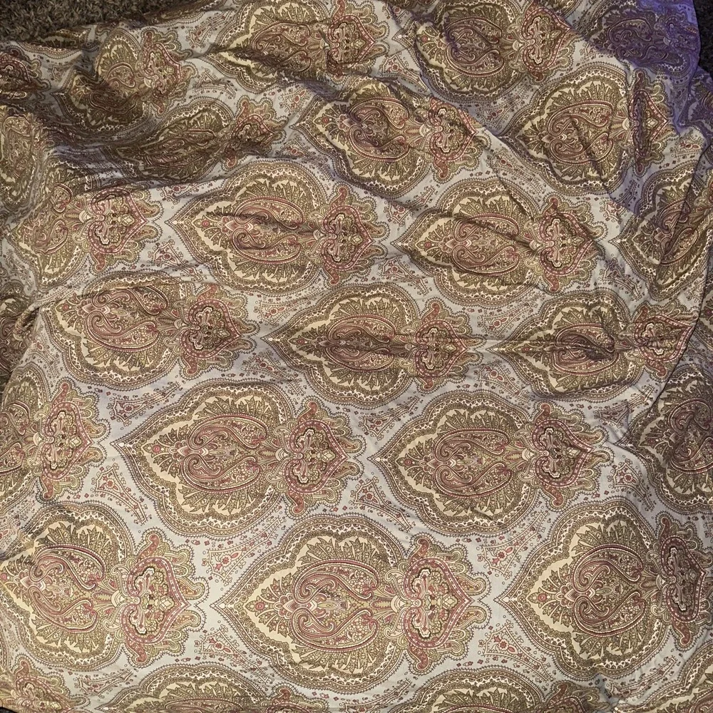 Ralph Lauren FULL/QUEEN Comforter Reversible Medallion Paisley Check Blue Green